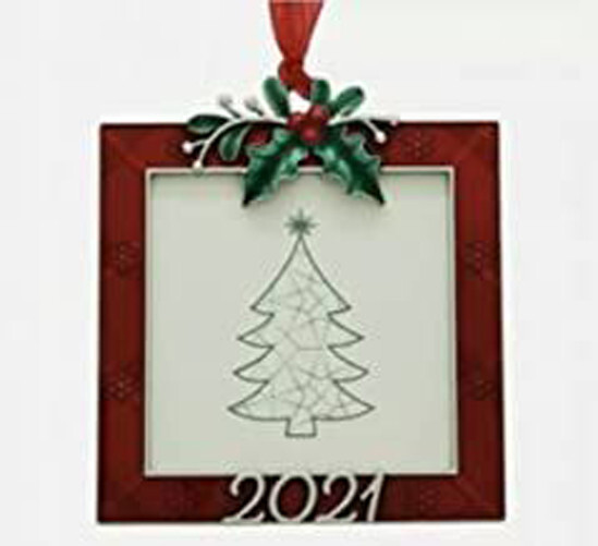 2021 Festive Christmas Frame Ornament for Holiday Decor