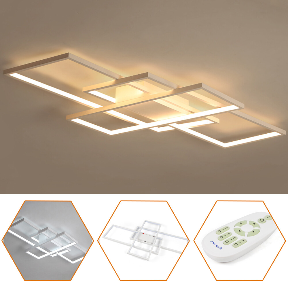 Modern Acrylic Square LED Chandelier Flush Mount Ceiling Light for Living Room