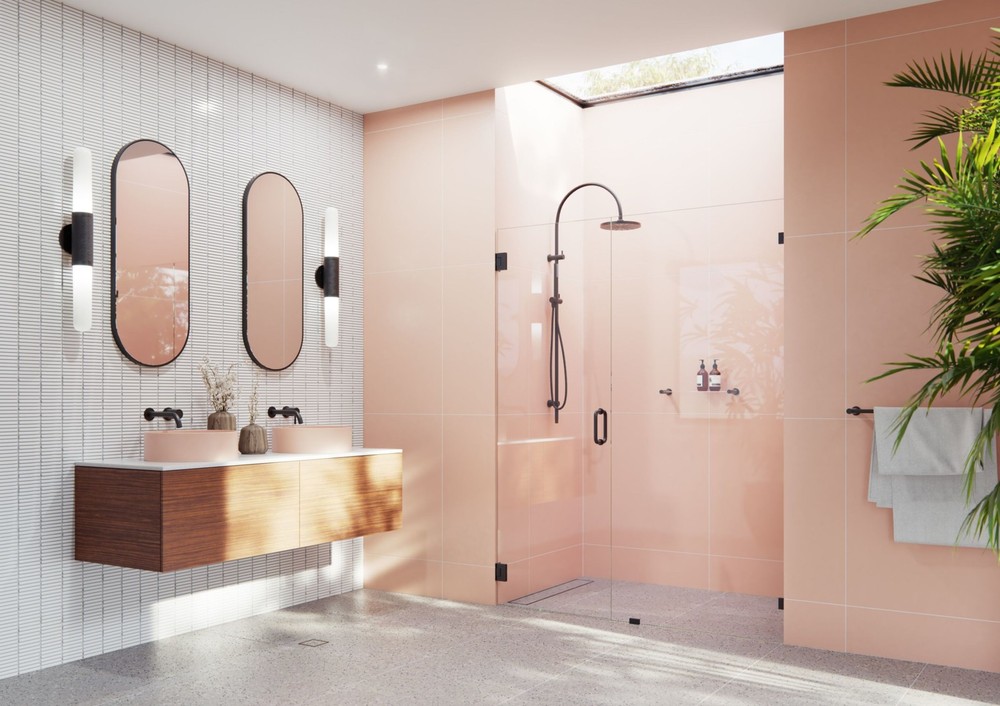 Illume 78H x 58W Black Frameless Hinged Glass Shower Door GW-WH-58