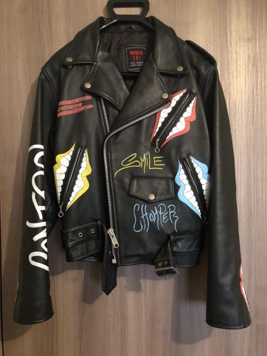 Mattyboy Chrome Hearts Genuine Leather Painted Riders Jacket - Good Condition