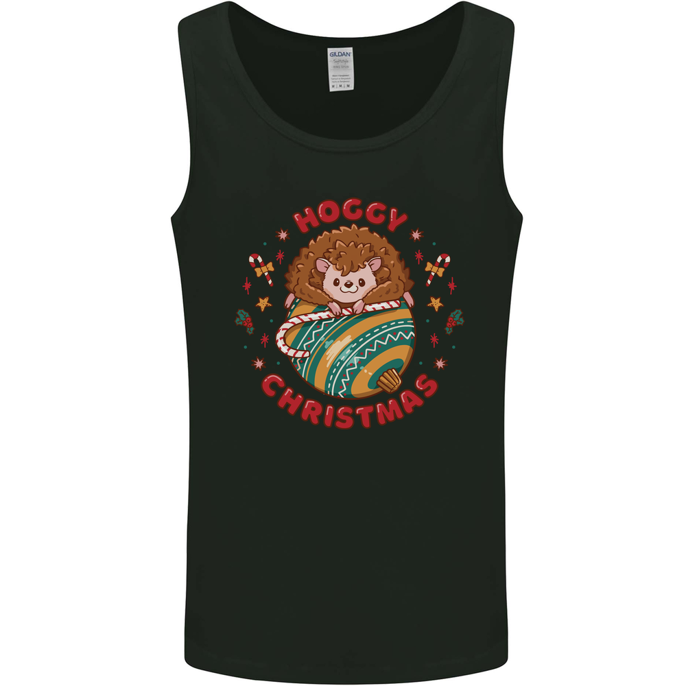 Funny Hoggy Christmas Hedgehog Mens Vest Tank Top