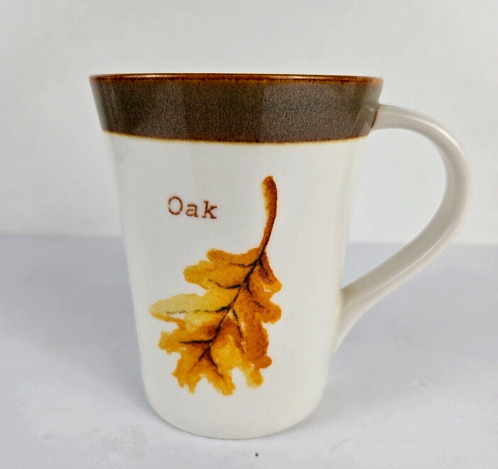 Starbucks Oak Leaf Ceramic Mug 2007 Fall Autumn 13 oz