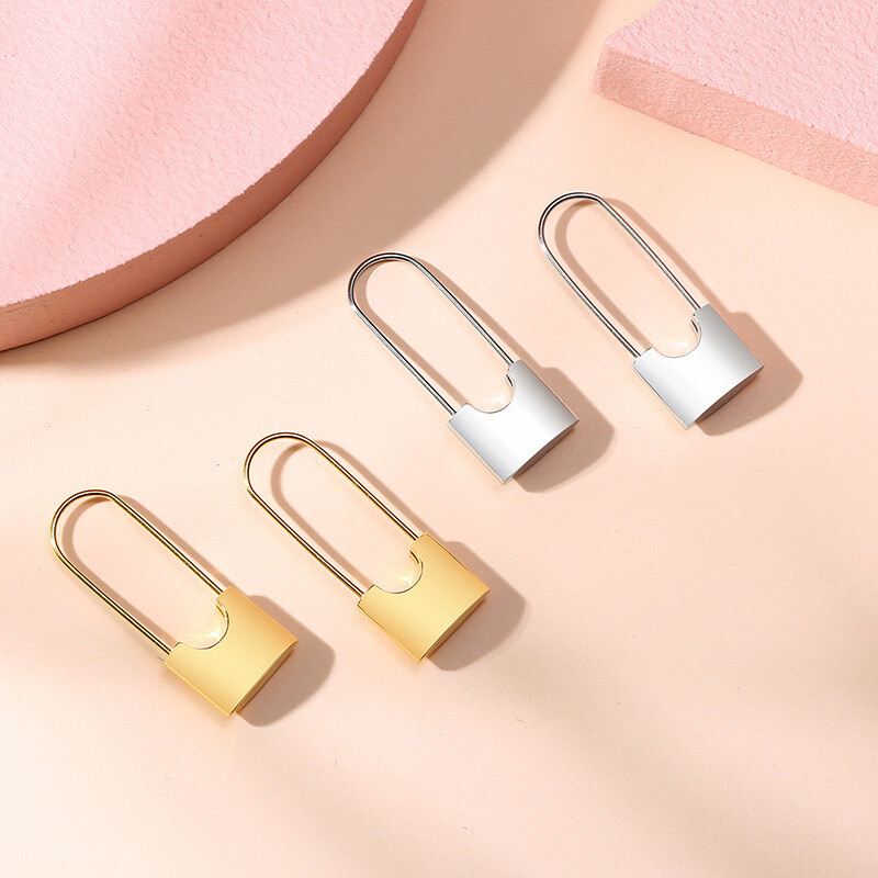 Stainless Steel Exaggerated Womens Fashion Earrings 3 Color Gift Jewelry  