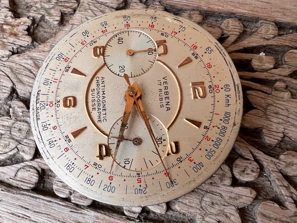 Verbena 17j Anti-magnetic chronograph complete movement 34.5mm Good Balance Tics