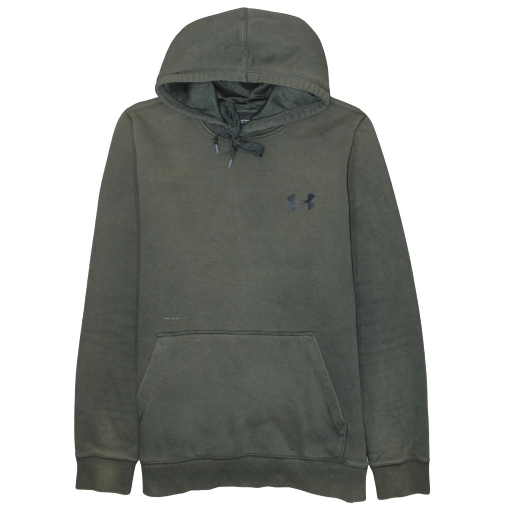 Under Armour Womens Hoodie Dark Green Fleece Pullover Kangaroo Pocket Logo M