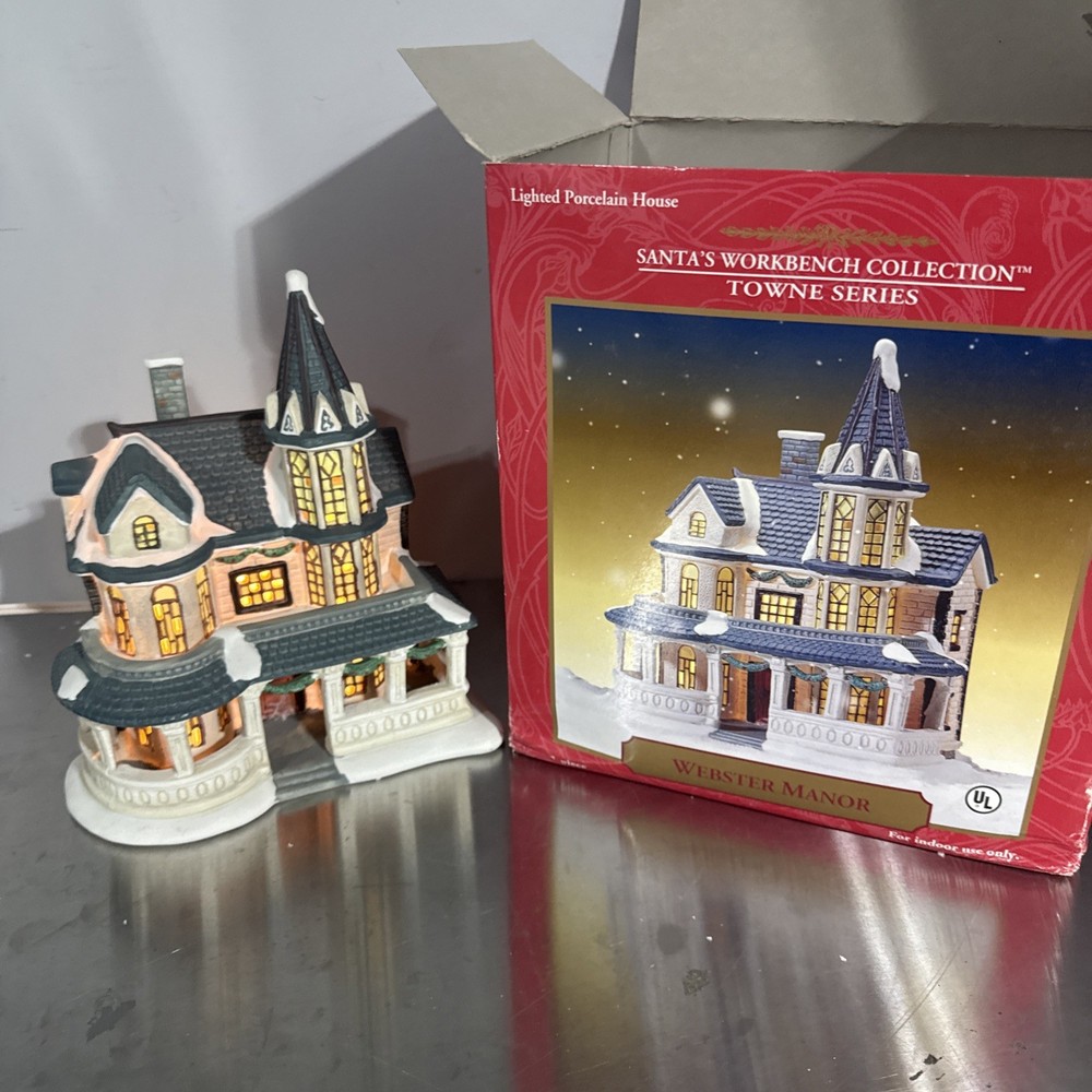 Vintage Santa’s WorkBench Collection Towne Series Webster Manor House 2001