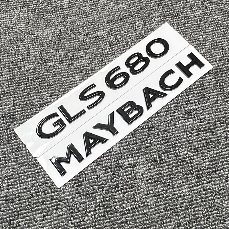 Black Maybach GLS 680 Letters Rear Trunk Emblem Badge Sticker For Mercedes Benz