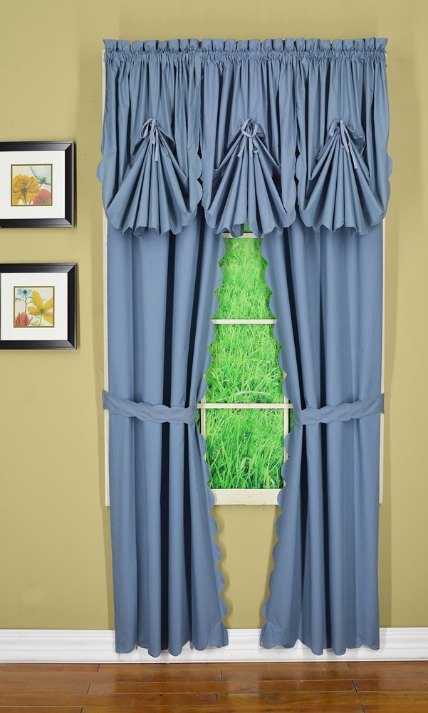, Orleans Scallop Curtain, Blue 84