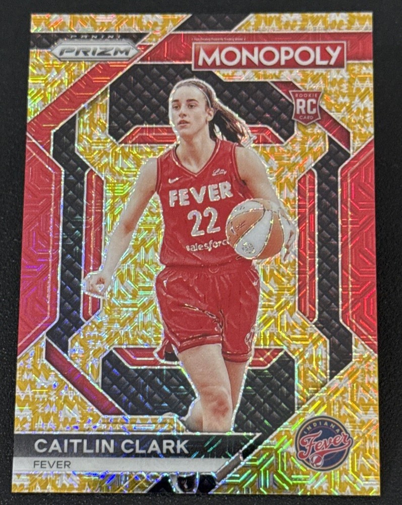 2024 Prizm Monopoly Caitlin Clark RC Fever Gold Millionaire Shimmer #’d /500