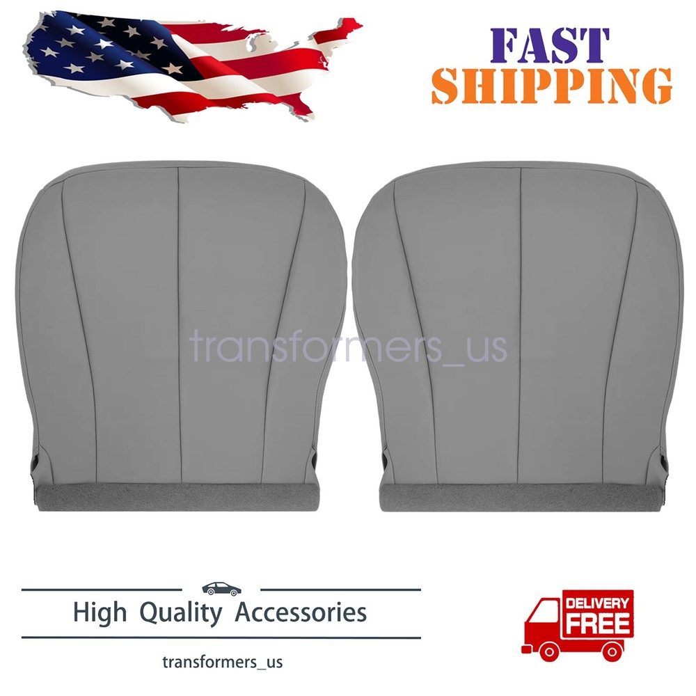 For 2007-2011 Toyota Camry Front Driver Passenger Bottom Leather Seat Cover Gray