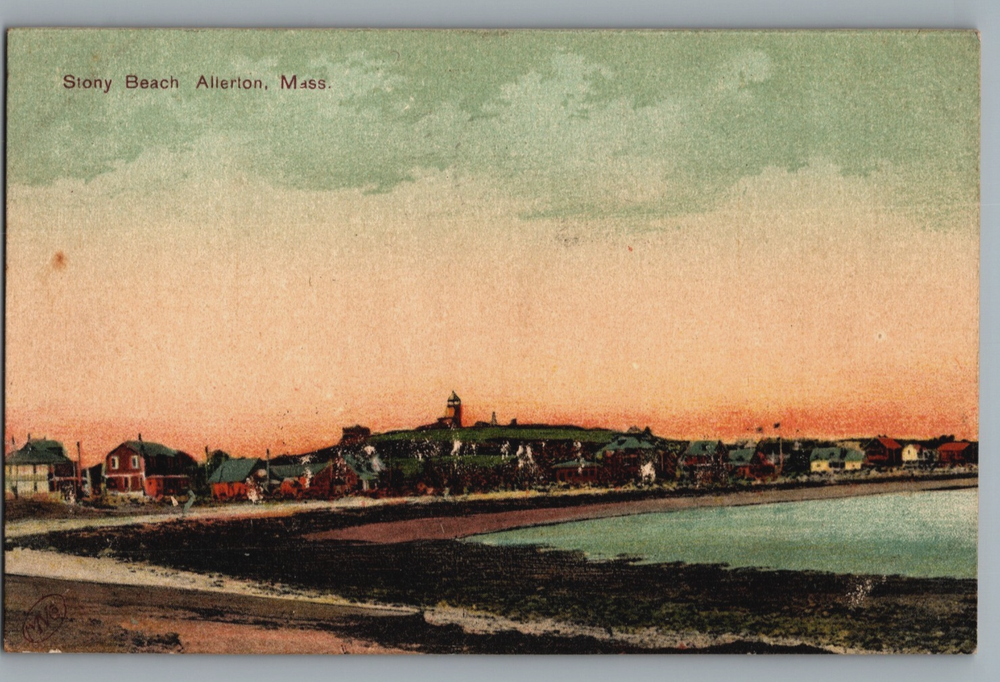 Massachusetts Allerton Stony Beach 1907 Back Bay Station Robbins Bros Postcard