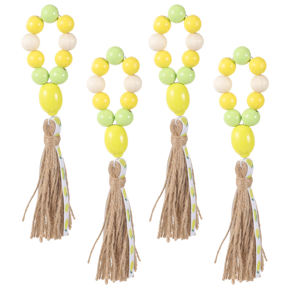 4 Pcs Table Decor Napkin Buckle Burlap Prayer Bead Garland Filler