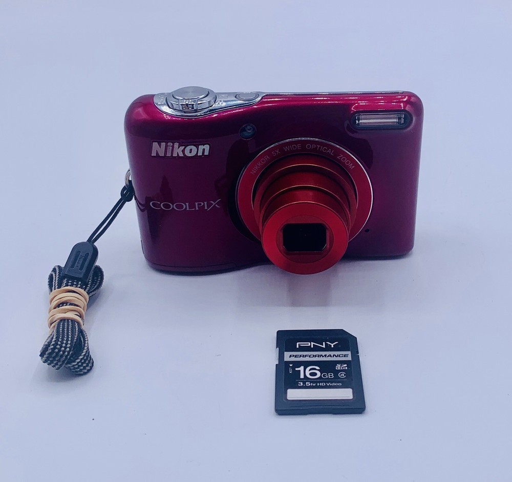 Nikon COOLPIX L30 20.1MP Red Digital Camera with Included SD Card