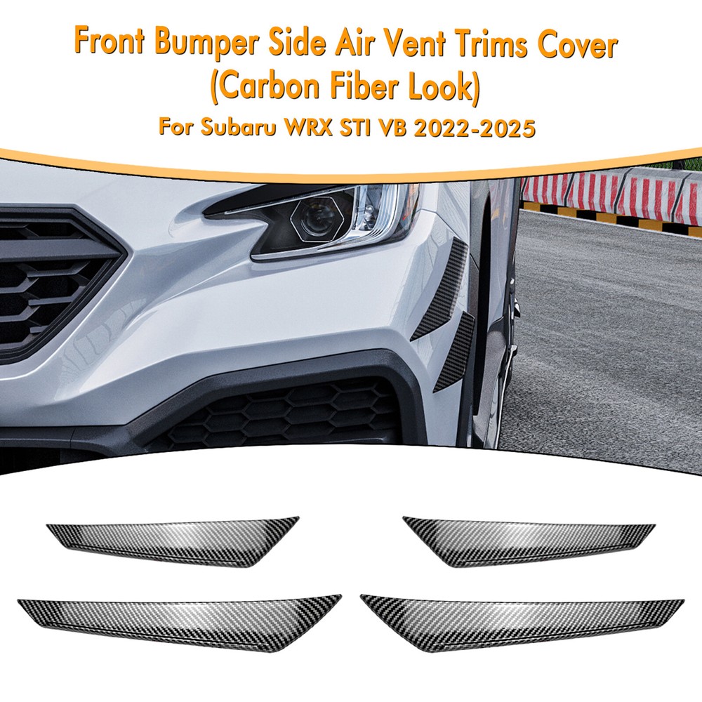 Front Bumper Side Vent Trim Fin Splitter Decor For Subaru WRX STI VB 2022-2025