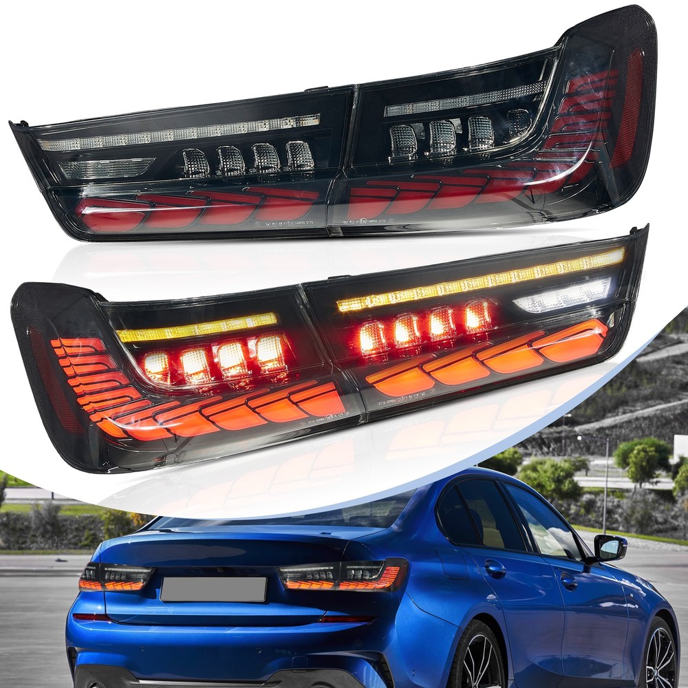 VLAND Smoked LED Tail Lights For BMW 3-Series 2019-2021 w/Sequential & Animation