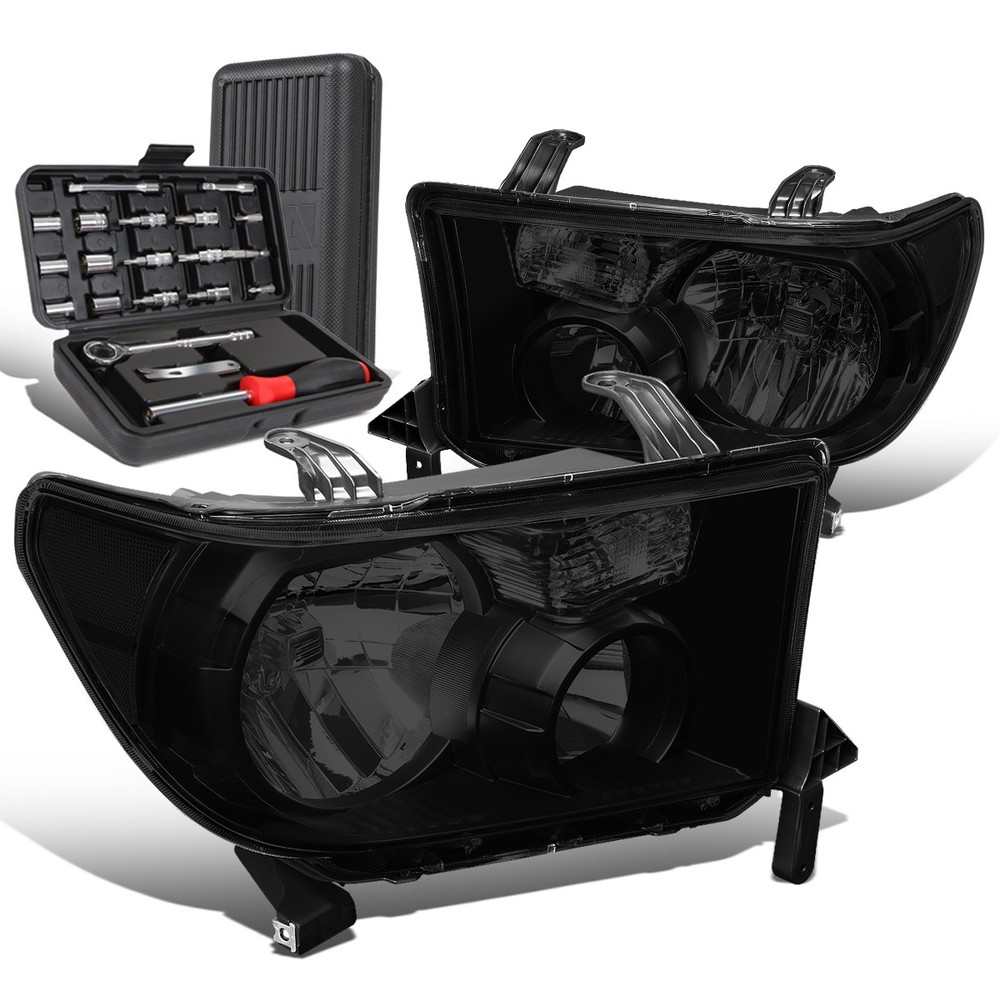 2007-2013 Toyota Tacoma Sequoia Tinted Clear Side Headlight Lamp with Tool Box