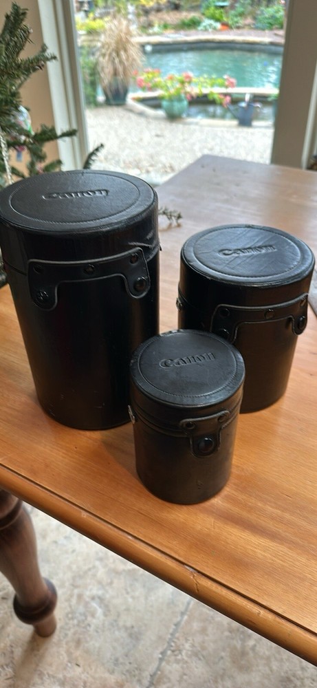 Vintage Canon Camera Hard Lens Cases Set Of 3