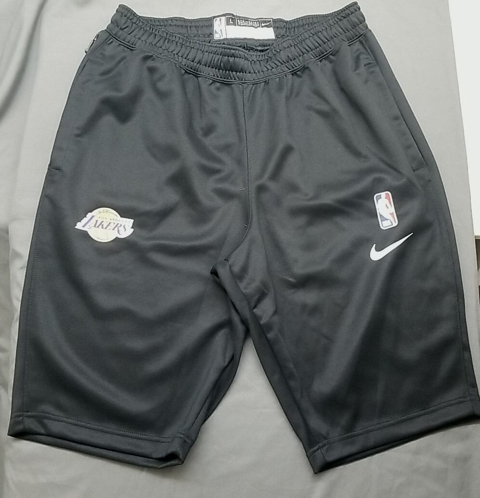 Nike NBA Los Angeles Lakers Player Issued Practice Black Shorts Size L