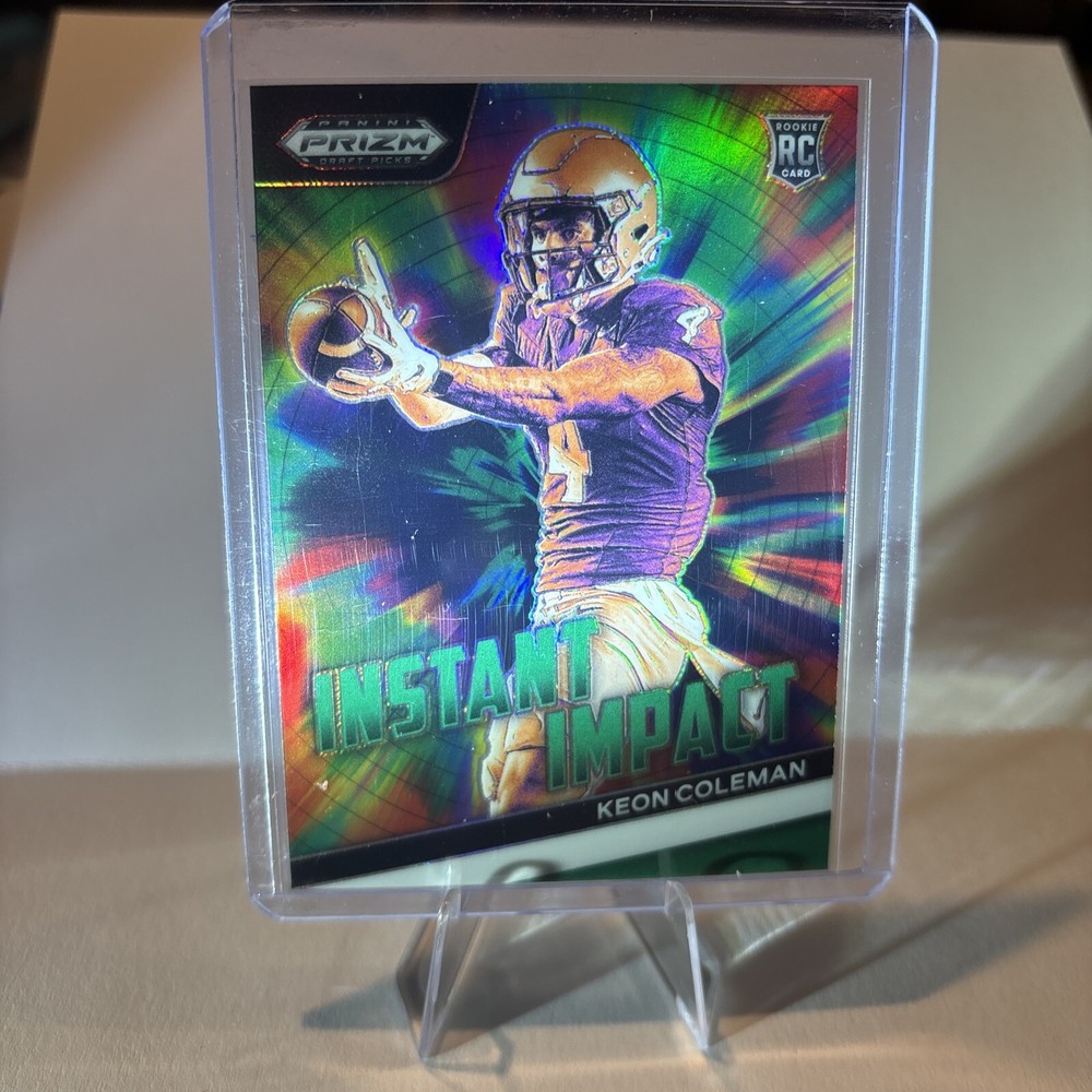 2024 Prizm Draft Picks Instant Impact Green Prizm Keon Coleman Rookie Card #II-KC