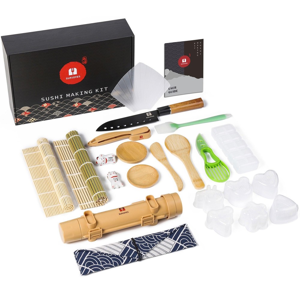 27-Piece Sushi Making Kit for Beginners with Bamboo Mat & Essential Tools