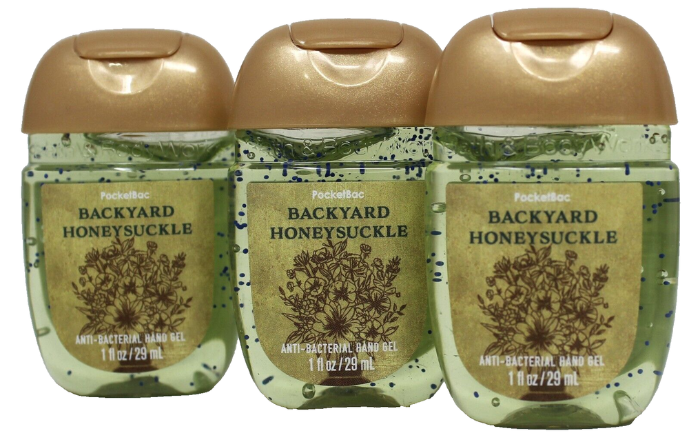 Bath Body Works Backyard Honeysuckle Hand Sanitizer Anti Bacterial Gel Lot of 3