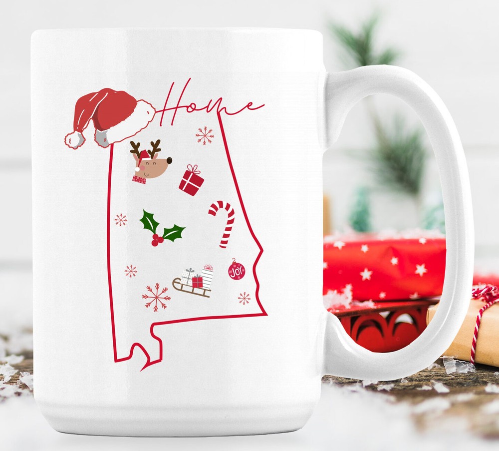 Alabama Christmas Alabama Christmas Mug Alabama Xmas Gift Alabama Pride Alabama
