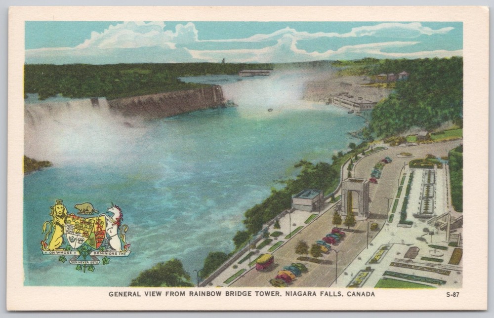 Niagara Falls Canada Postcard View from Rainbow Bridge White Border