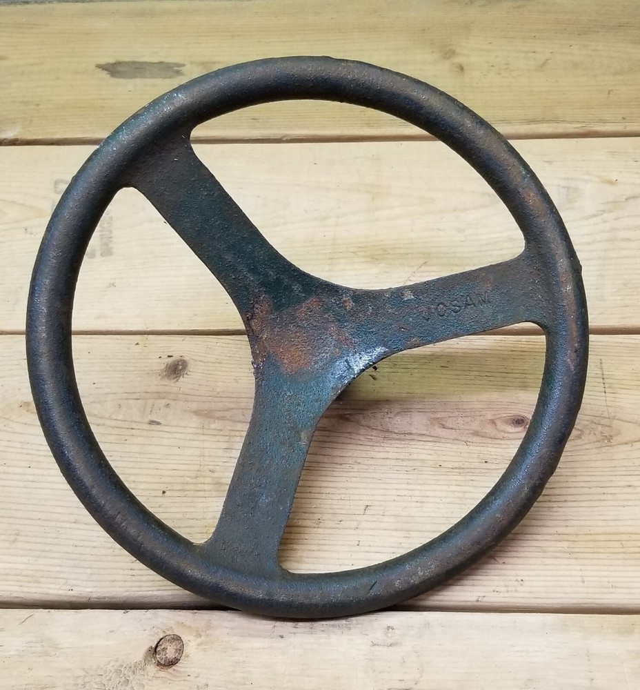 Josam Green Steampunk Industrial Factory 3 Spoke Valve Handle Steering Wheel