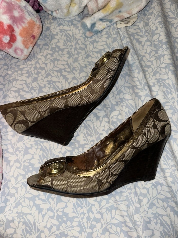 Vintage Coach leather heels in classic retro style