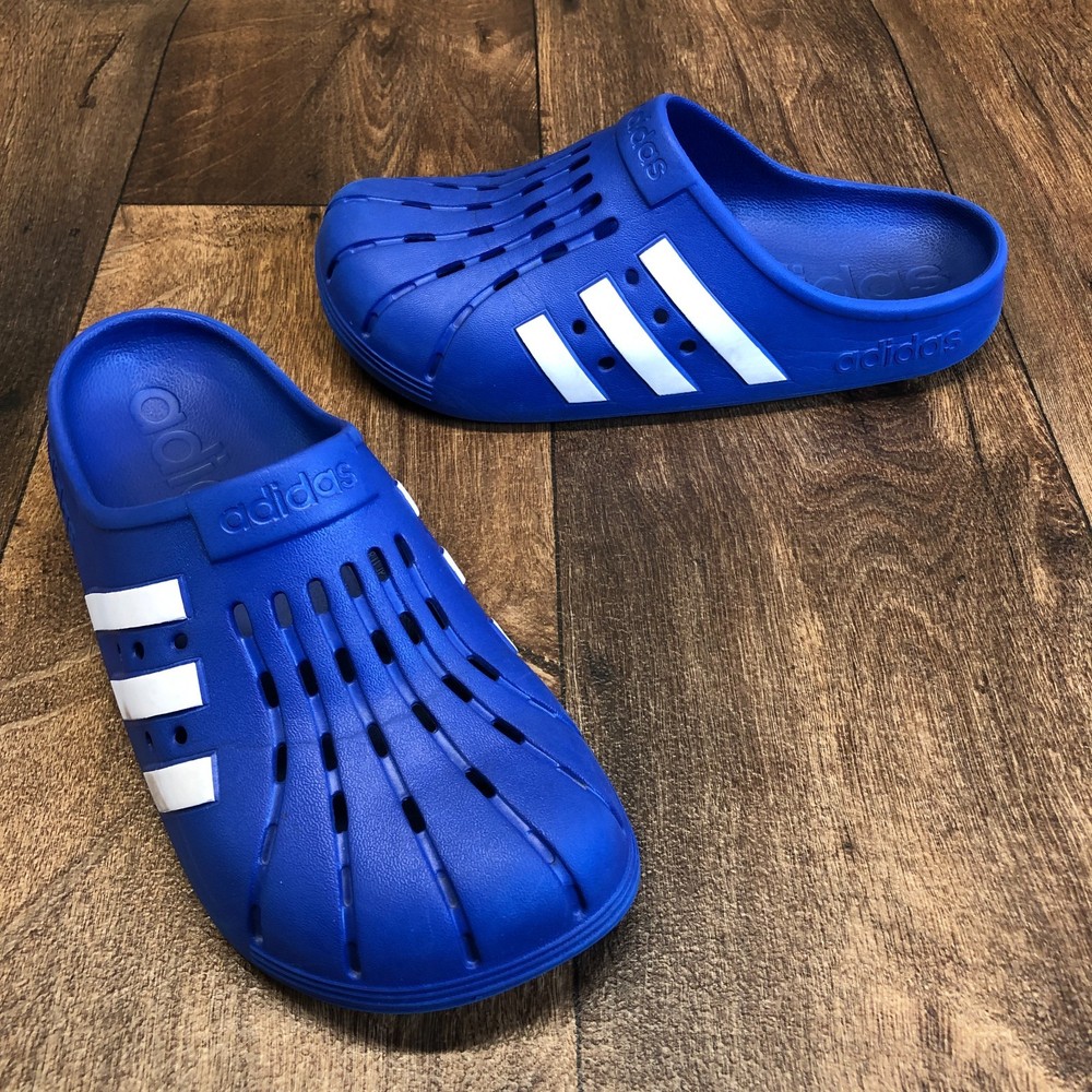 Adidas Unisex Adilette Royal Blue Clogs Slip on Slides Size 9 Men | 10 Women