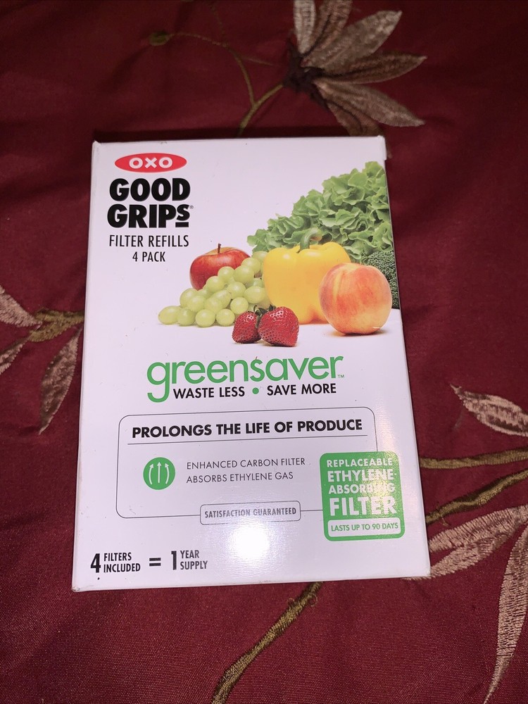OXO Good Grips GreenSaver Carbon Filter Refills 4-Pack 1-Year Supply Freshness Guaranteed-image