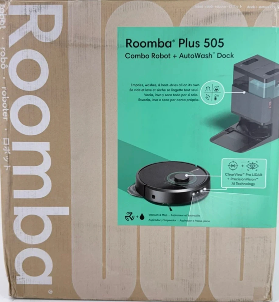 iRobot Roomba Plus 505 Combo Vacuum & Mop w/ AutoWash Dock, 80x Suction