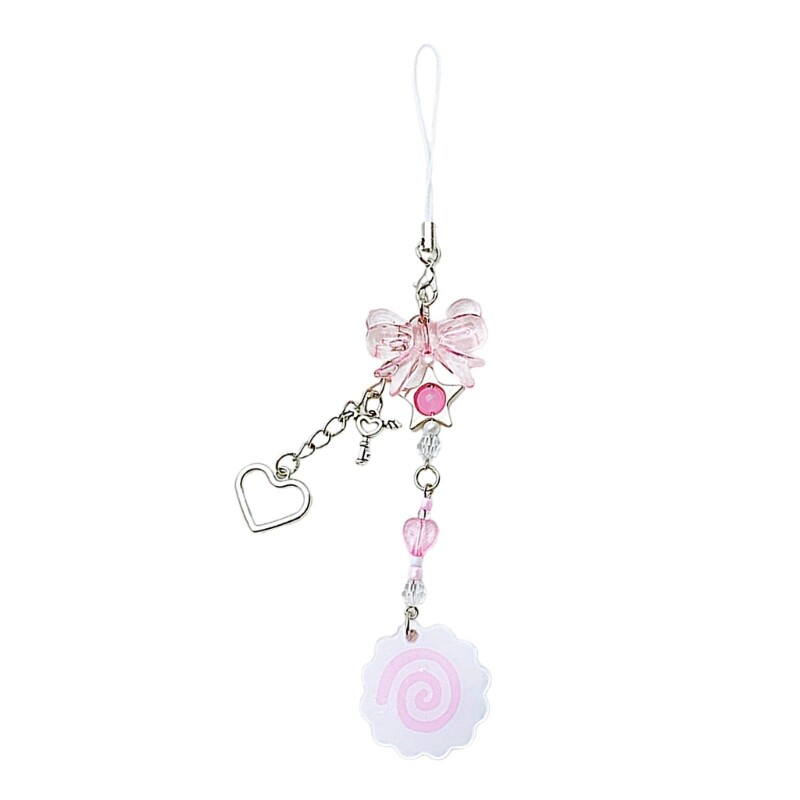 Bowknot Beaded Phone Lanyard Keychain for Bags and Keys