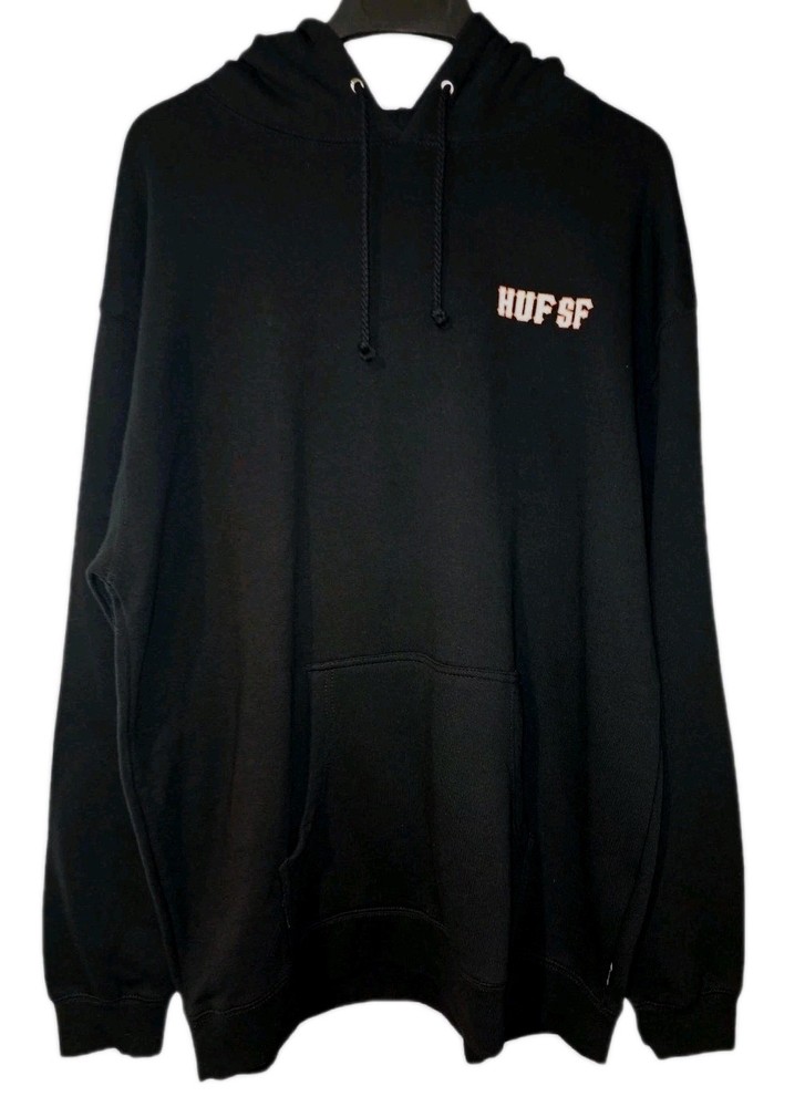 Huf SF Black Long Sleeve Pullover Hoodie Adult Size XL