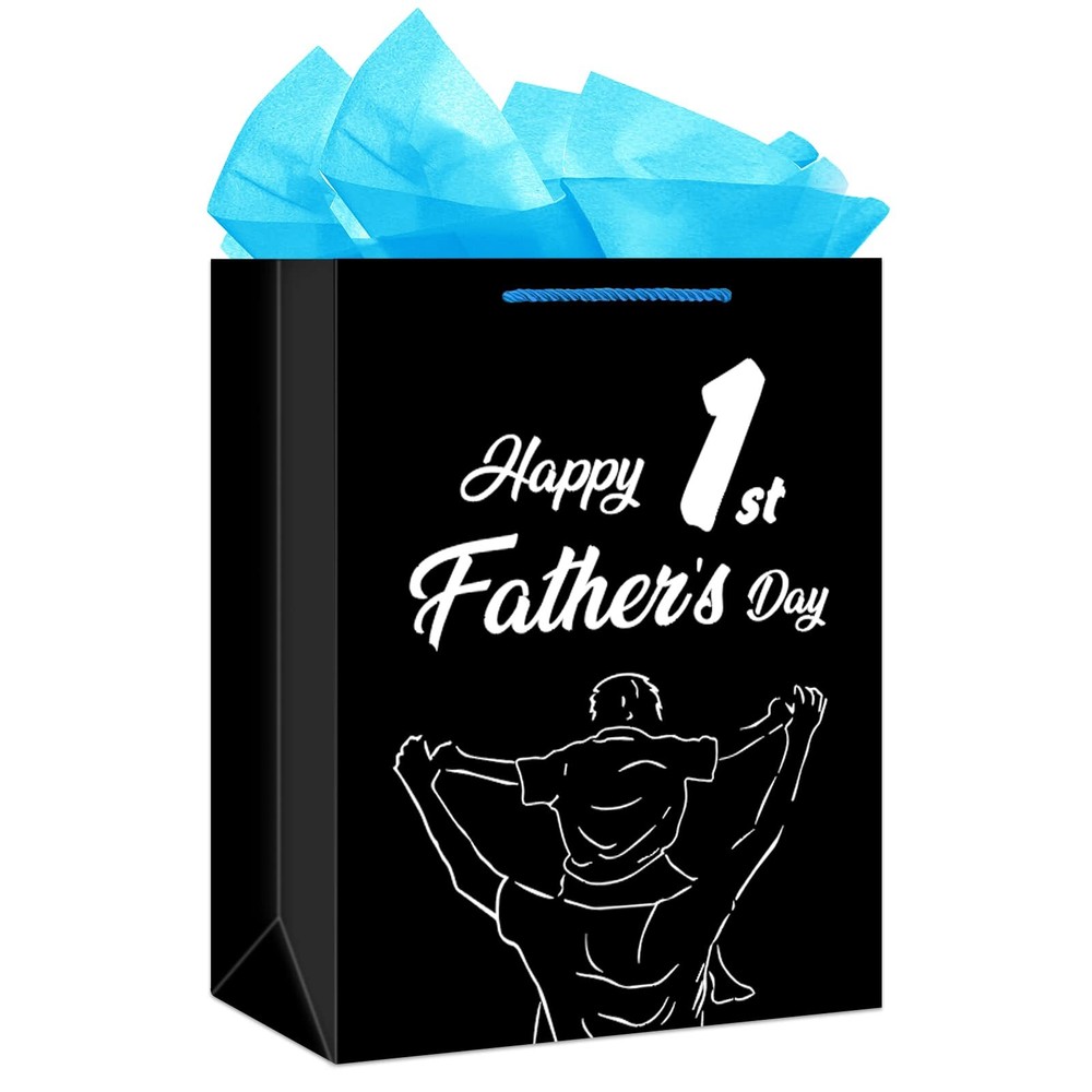 First Fathers Day Gift Bag With Tissue Paper 11.5