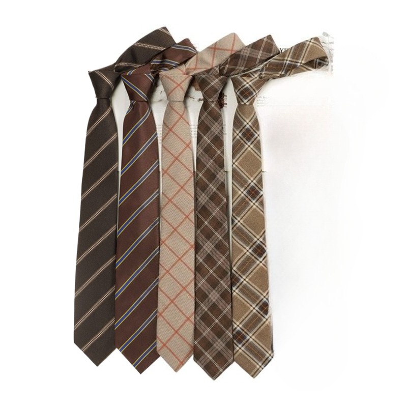 Classic Brown Vintage Plaid Stripe Necktie Men's Tie Business Prom Wth Gift Box