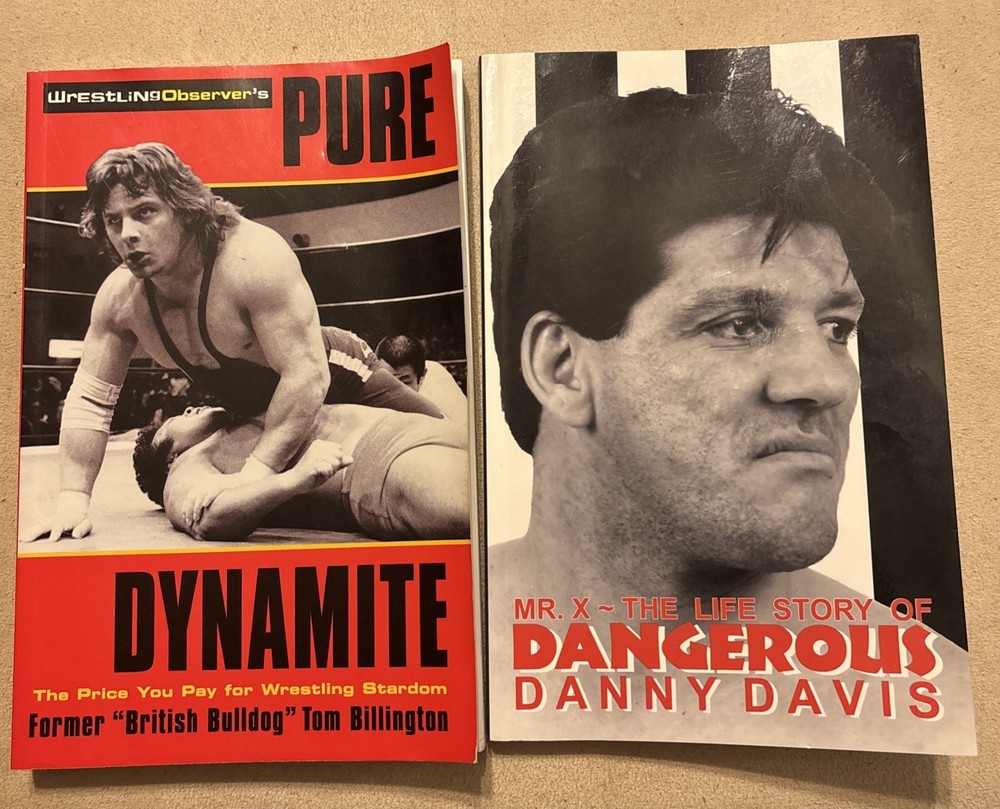 WWE Book Lot Of 2, Pure Dynamite British Bulldog ; Mr.X Dangerous Danny Davis