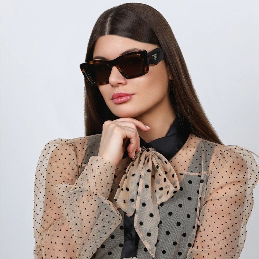 Prada PR08YS Havana Honey Dark Brown Sunglasses for Women