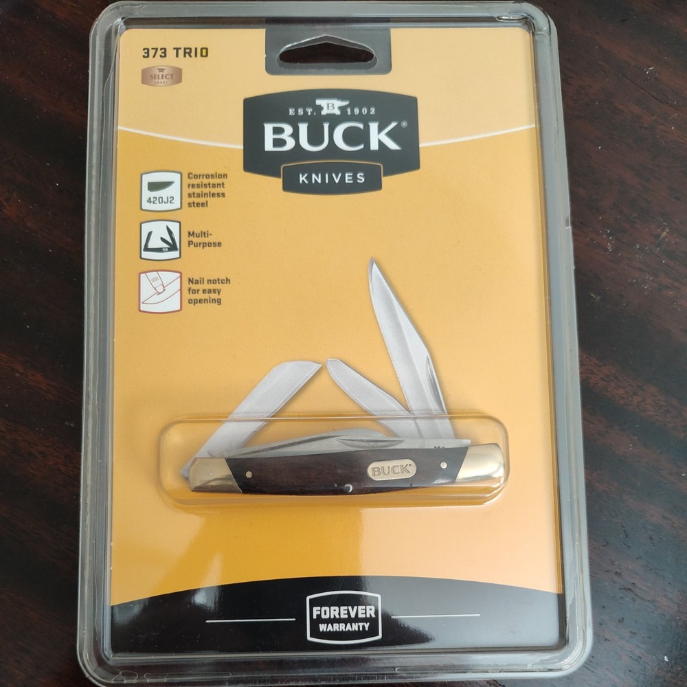 Buck Knives 373brs Trio Woodgrain Handle 3 Blade Folding Knife SELECT