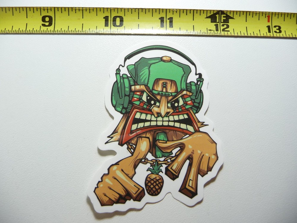 TIKI GOD DJ HEADPHONES DECAL STICKER HIP HOP RAP MUSIC STYLE STREET