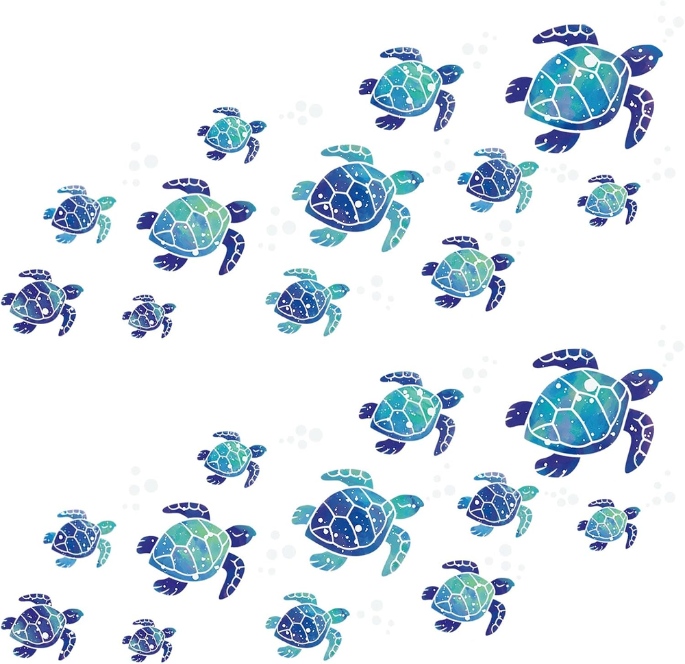Sea Turtle Stickers Wall Decals for Bathroom Ocean Turtle Vinyl Sticker