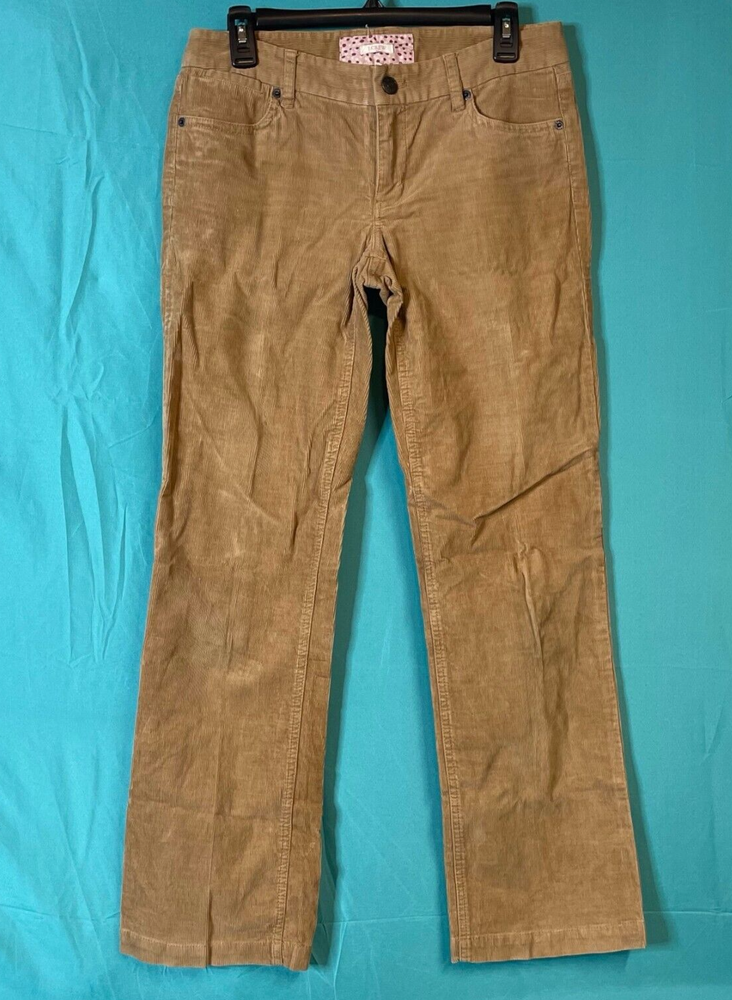 J.Crew Corduroy Pants Brown Size 28 31x30 Women's Bootcut Flat Front Stretch