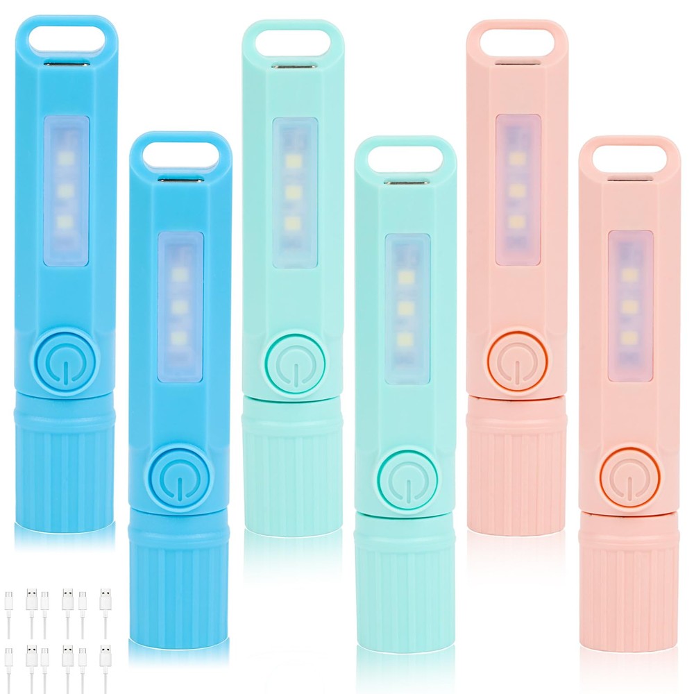 6 Pack USB-C Rechargeable Mini LED Flashlights for Camping and Emergencies