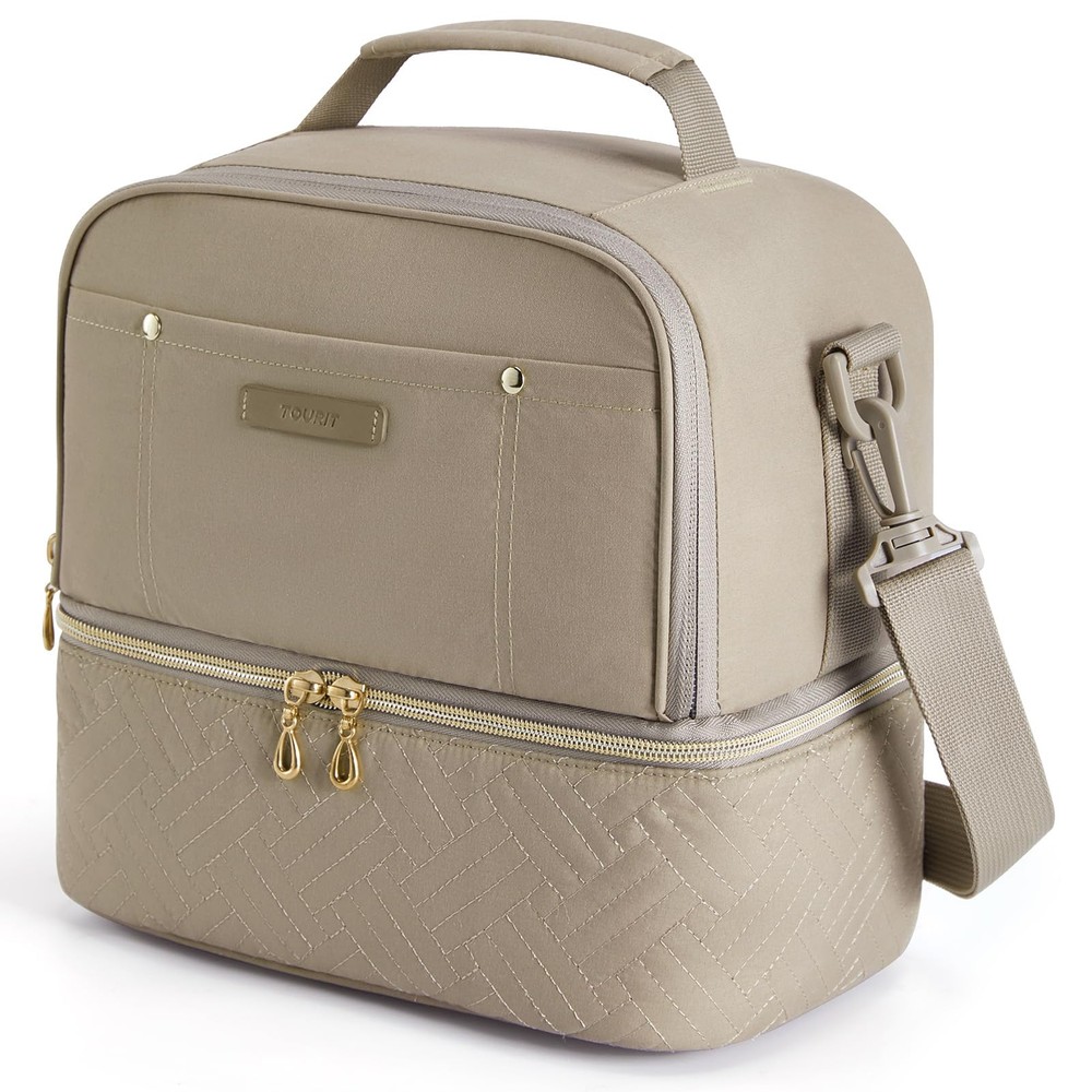 Insulated Double Deck Lunch Bag for Women & Men - Leakproof Cooler Box-image