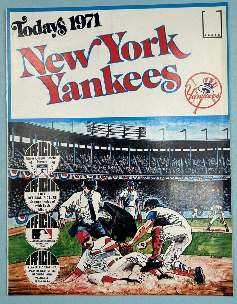New York Yankees Today 1971 Official 24 Baseball Stamp Card Book Roy White, etc.
