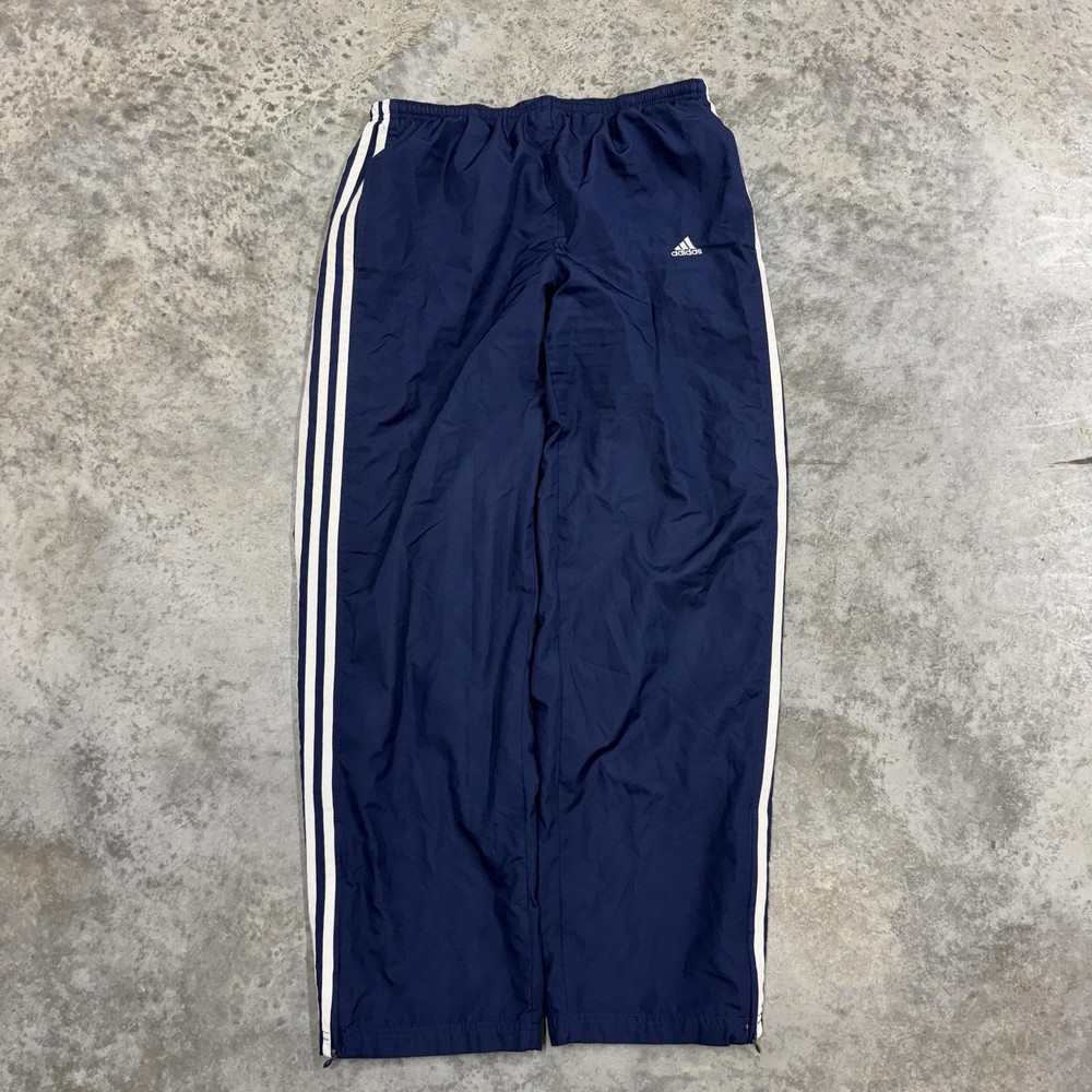 Adidas Track Pants Mens Large Navy Blue 3 Stripe Athletic Joggers Soccer
