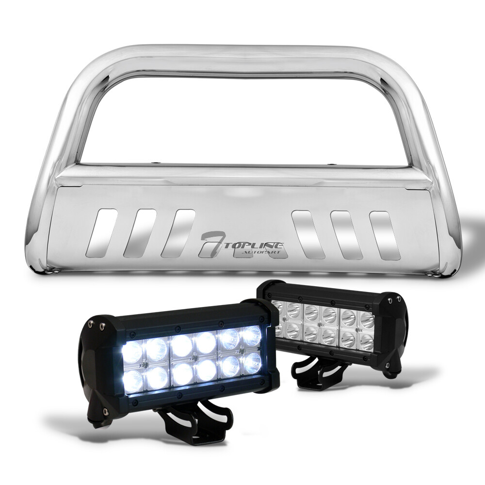 Topline For 19-21 Silverado/Sierra 1500 Stainless Bull Guard w/36W CREE LED Bars