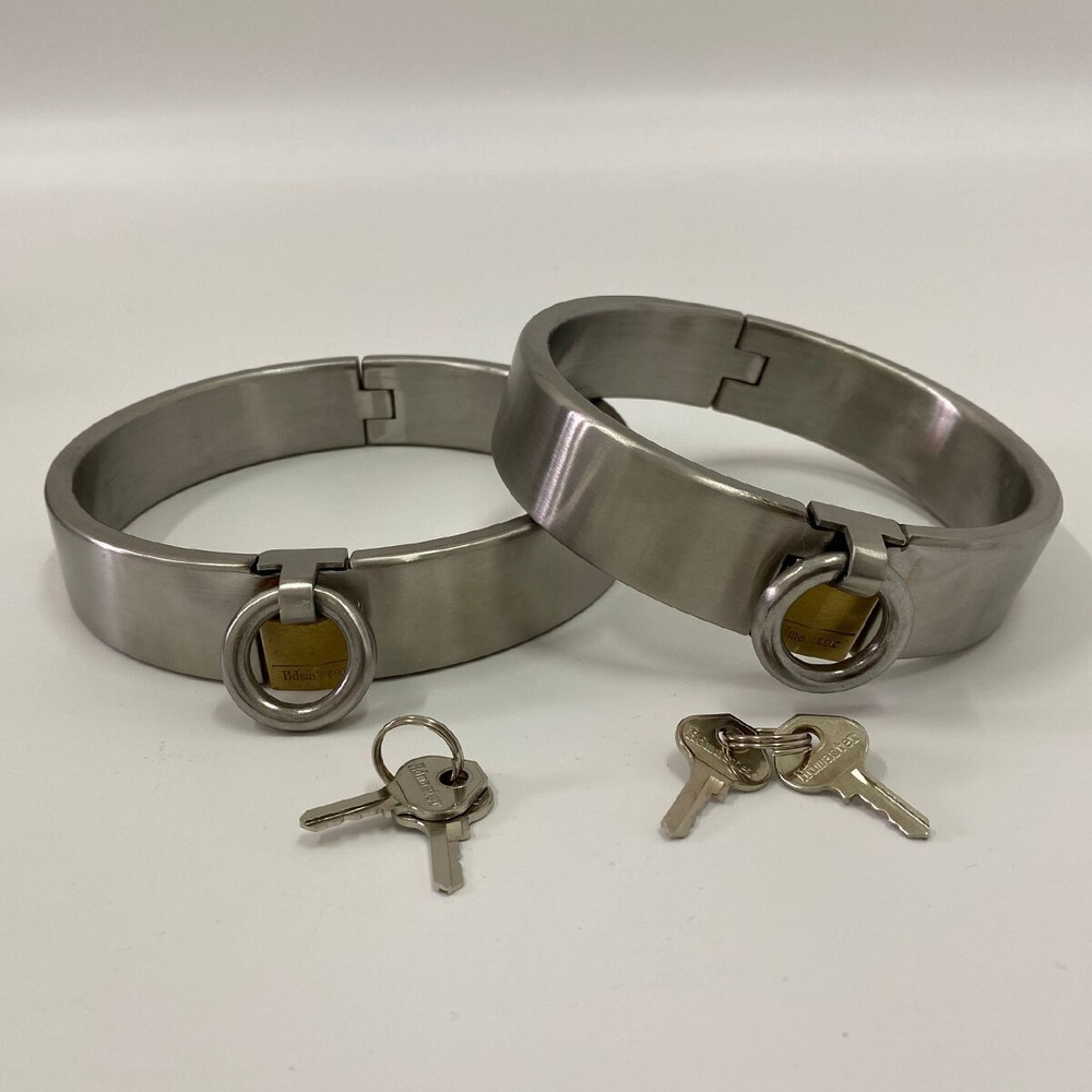 Heavy Stainless Steel Men Women Lock Collar Neck Constraint Choker Slaves Metal