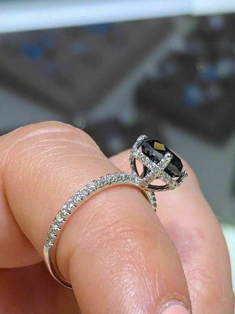 3 Ct Round Cut Simulated Diamond Solitaire Engagement Ring 14k White Gold Plated