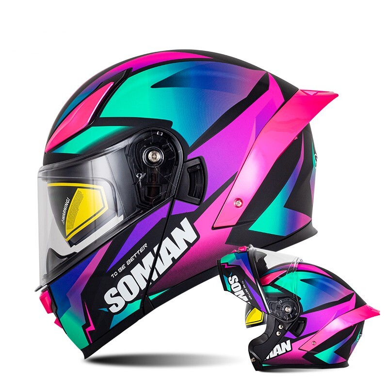 New Motorcycle Helmet Double Lens Open Face Thermal Helmet all-season Unisex DOT